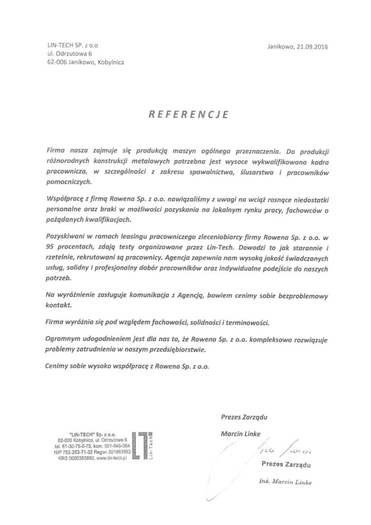Referencje-Lin-Tech