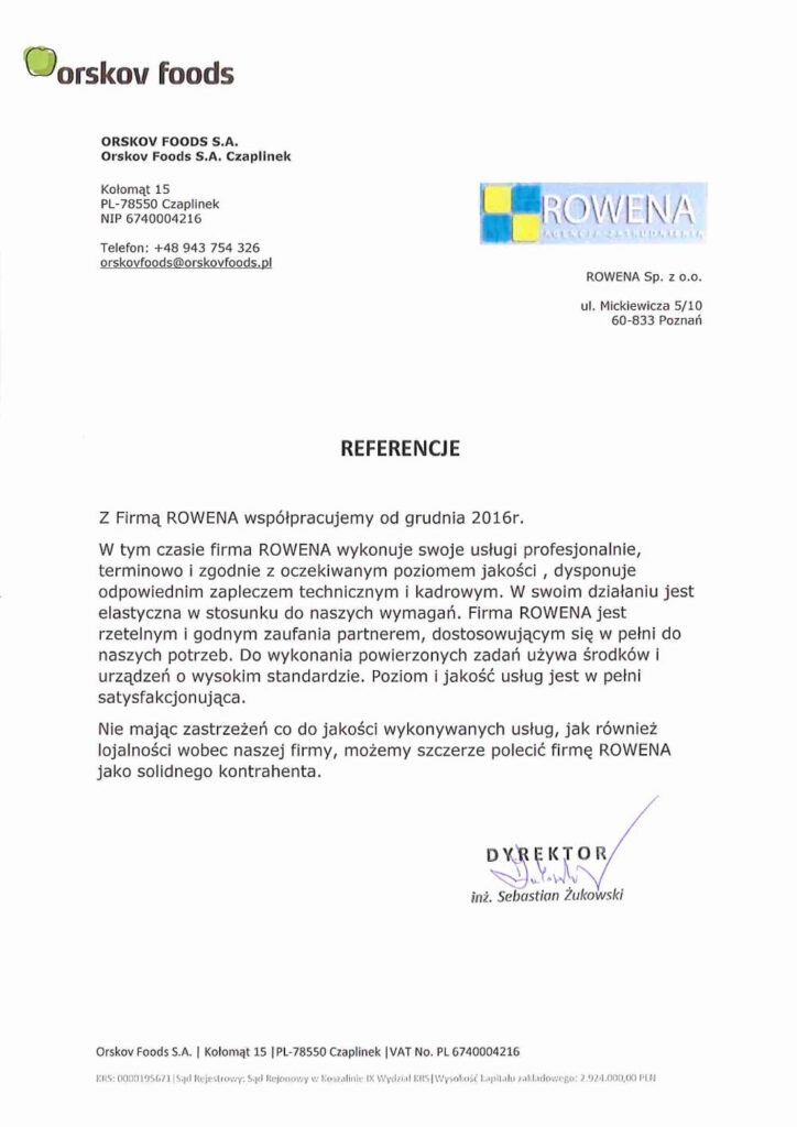 Referencje-Orskovfoods